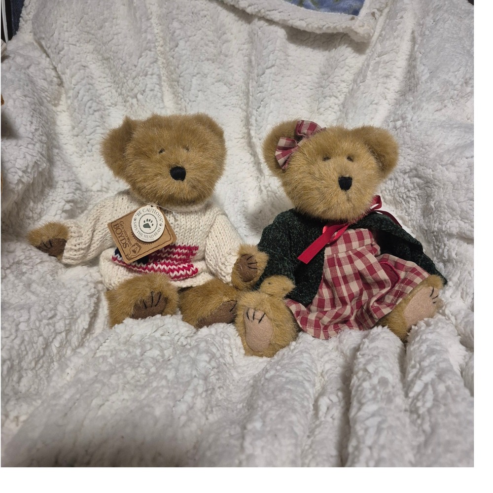 Boyds Bears The Head Bean Collection American Flag Sweater & Gingham Dress
